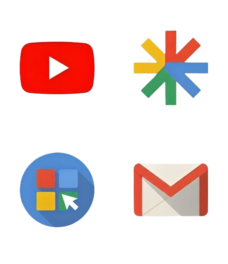 YouTube, Discover, Gmail and Google Display Network icons
